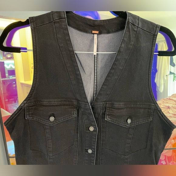 EUC Free People Black Denim Dress - Picture 6 of 7